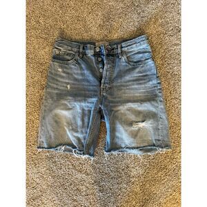 Everlane Buttonfly The‎ Cheeky Long Short 27 Denim Jean Shorts